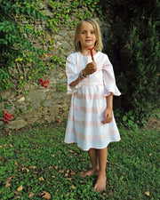 Mädchenkleid rosa gestreift festlich - Klüngelkram Indian Affairs